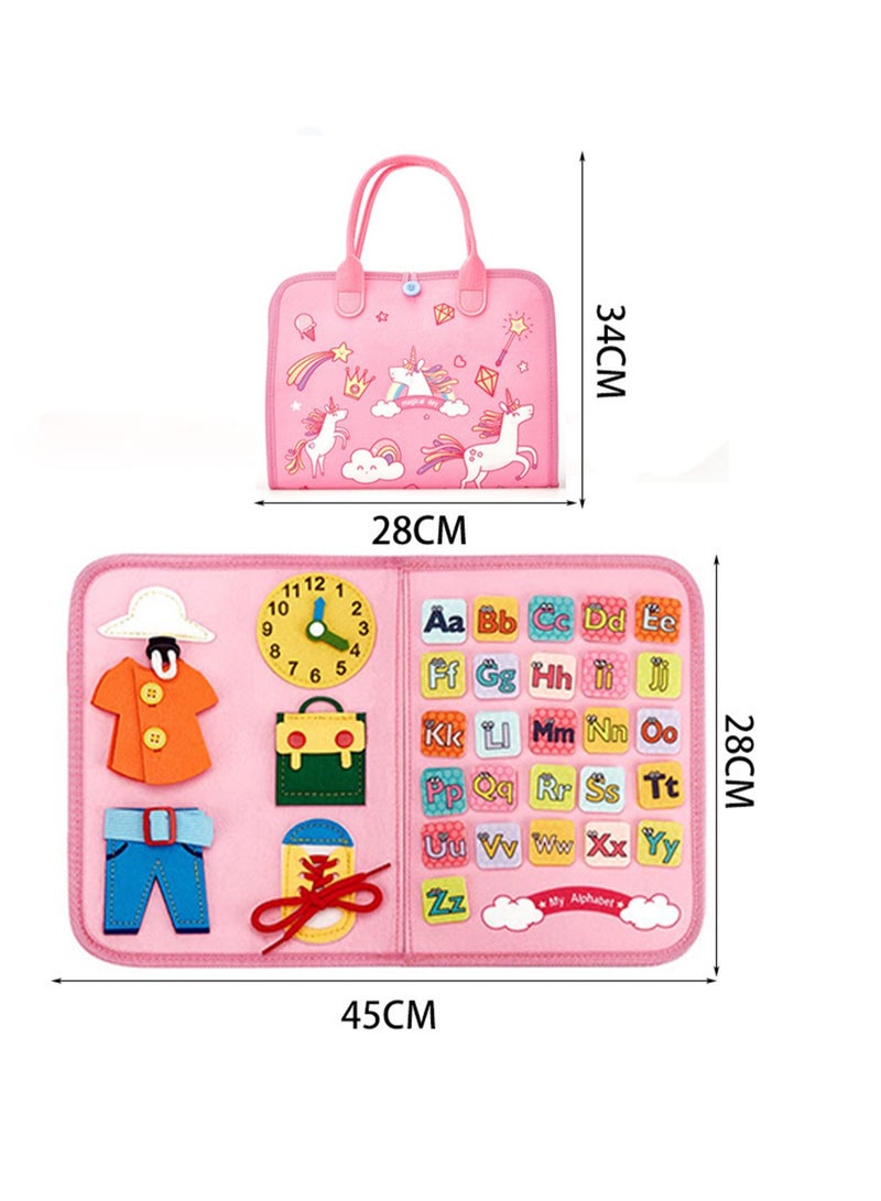 ألعاب مونتيسوري - لوحة مشغولة - ألعاب حسية للأطفال الصغار من عمر 3 إلى 4 سنوات، ألعاب سفر للأطفال الصغار، ألعاب تعليمية للتوحد، ألعاب للأطفال الصغار من عمر 3 إلى 6 سنوات للفتيات والأولاد في عيد ميلادهم (أزرق) - Image 3